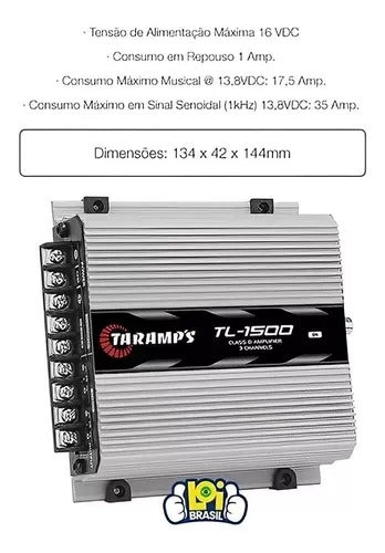 Modulo Amplificador 3 Canais Mono Stereo 390 Wrms Taramps Tl150 Modulo Amplificador 3 Canais Mono Stereo 390 Wrms Taramps Tl150